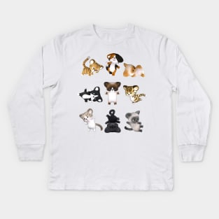 Cat Yoga Kids Long Sleeve T-Shirt